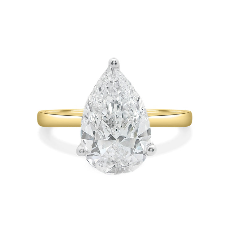 2-ct-pear-cut-lab-grown-soliataire-low-setting-diamond-engagement-ring-Fame-Diamonds