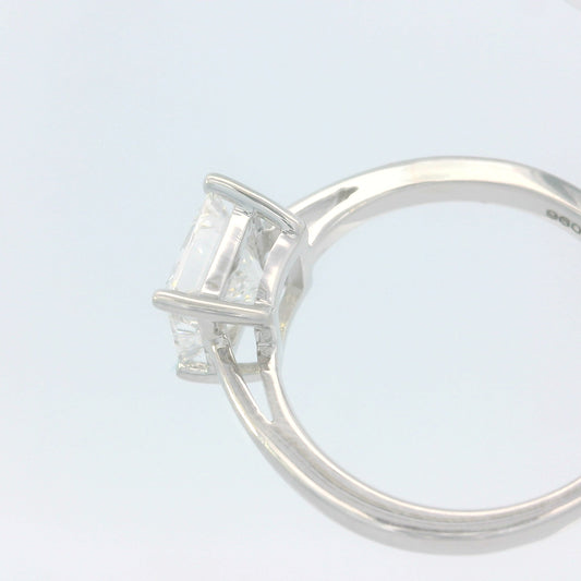 1.50ct Lab-Grown Princess Diamond Solitaire Ring, 14K White Gold