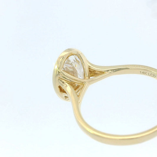 3.00ct Oval Diamond Bezel Set Solitaire Ring, 14k Yellow Gold