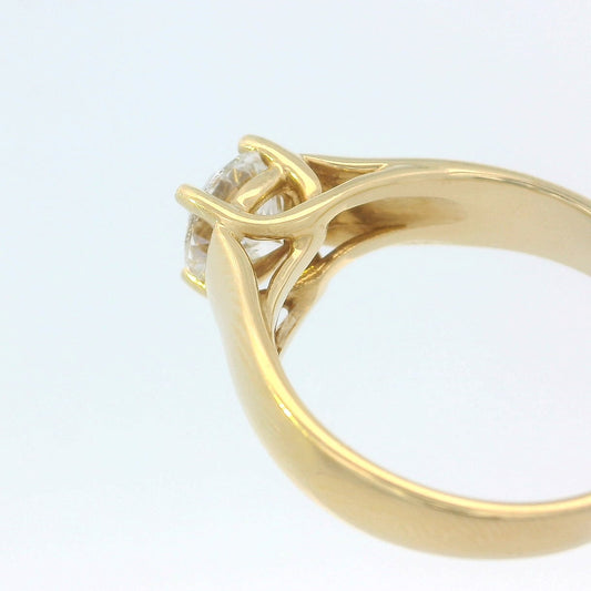1.00ct Round Brilliant Lab Grown Diamond Lucida Solitaire Ring, 18K Yellow Gold