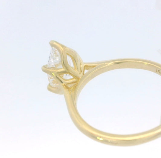 1.50ct Marquise Brilliant Lab Grown Diamond Ring, 14K Yellow Gold