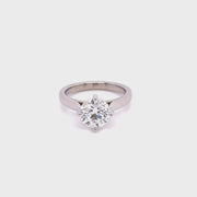 1.23ct GIA Certified Tulip Round Solitaire Diamond Engagement Ring