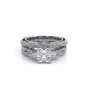 Verragio Insignia INS-7074 0.50ctw three-stone Fancy Shank Diamond Engagement Ring (Round, Princess or Emerald cut)