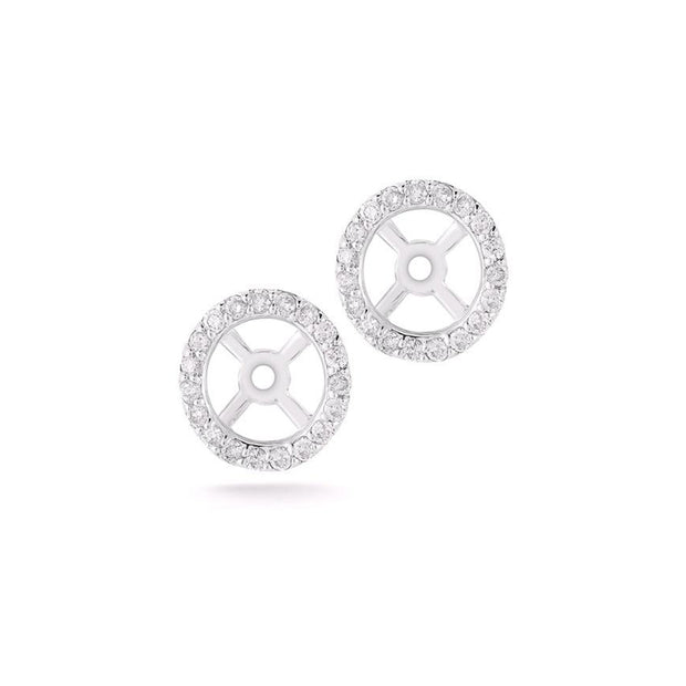 14K White Gold Round Earring Jackets