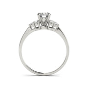 Solitaire Round Brilliant Cut Trinity Shank Diamond Engagement ring(  0.68 CTW)