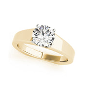 Classic Solitaire Round Brilliant Cut Flat Tapered Diamond Engagement Ring(  0.5 CTW)