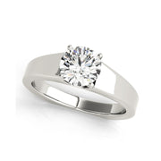 Classic Solitaire Round Brilliant Cut Flat Tapered Diamond Engagement Ring(  0.5 CTW)