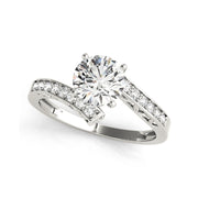 Carved Gallery Solitaire Solitaire Round Brilliant Cut Diamond Engagement Ring(  0.74 CTW)