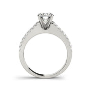 Double Row Split Shank Round Brilliant Cut Diamond Engagement Ring(  0.98 CTW)