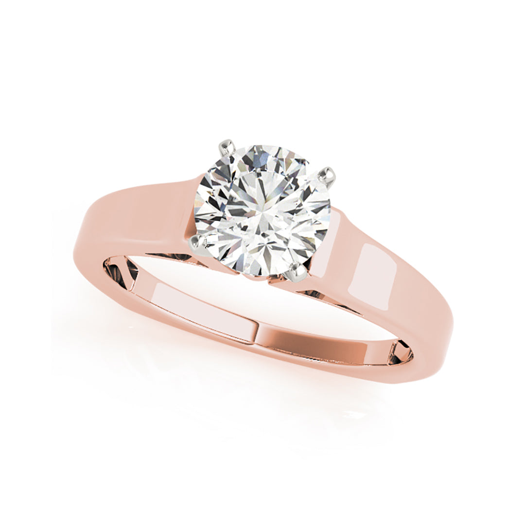 Dazzling Solitaire Round Brilliant Cut Knife Edge Diamond Engagement Ring( 0.5 CTW)
