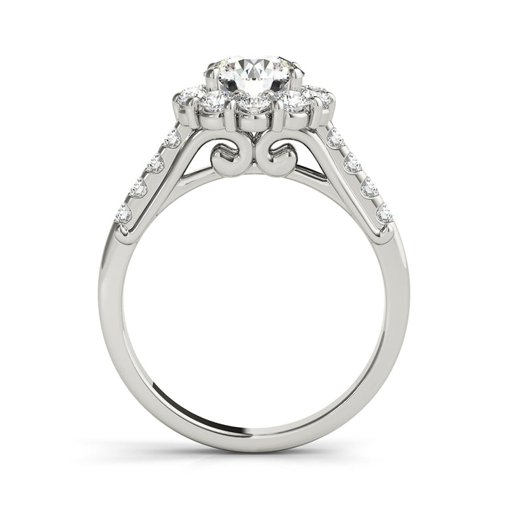 Round Halo Shape Diamond Engagement Ring(  1.52 CTW)