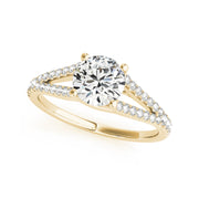 14k Yellow Gold 0.67ctw Lucida Solitaire Side-stone Diamond Engagement Ring( 0.67 CTW)