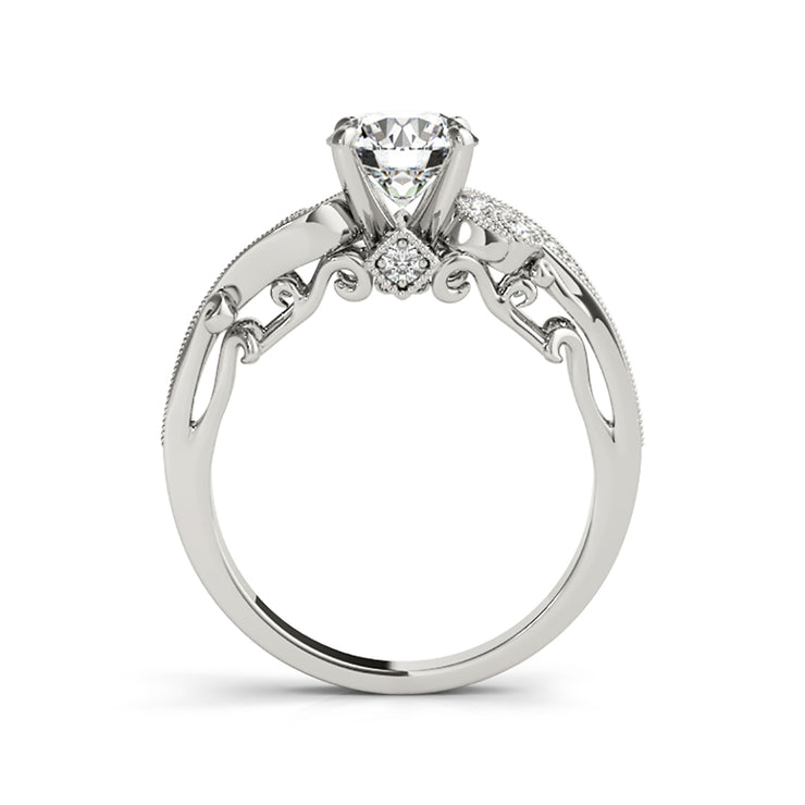 Crafted With Love Vintage Solitaire Filigree Diamond Engagement Ring(  0.7 CTW)