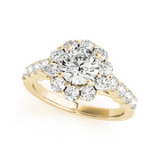 Round Halo Single Rows Of Accent Diamond Engagement Ring(  1.67 CTW)