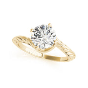 Carved Vintage Classic Solitaire Round Brilliant Cut Diamond engagement Ring(  0.5 CTW)