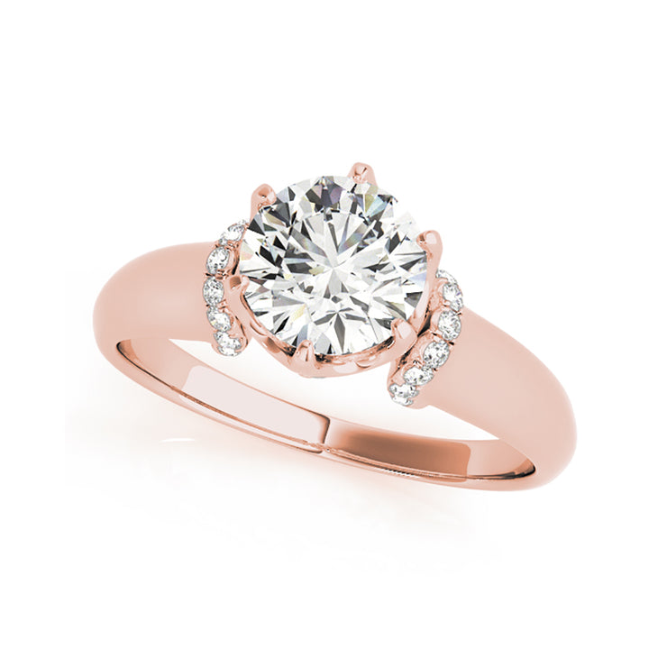 6-Prong Solitaire With Micro Scalloped Diamond Engagement Ring (0.6 CTW)