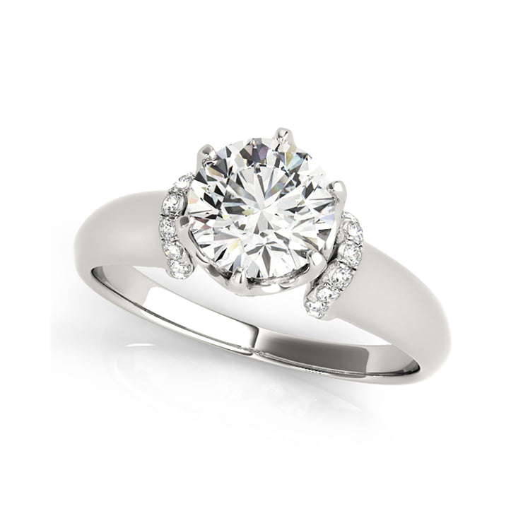 6-Prong Solitaire With Micro Scalloped Diamond Engagement Ring (0.6 CTW)
