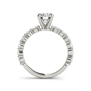 Round Brilliant Cut Diamond With Floating Diamond Shank Engagement Ring(  1.1 CTW)