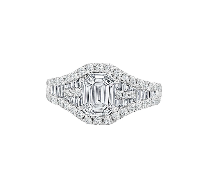 Mosaic Bridal 1.50ctw Diamond Engagement Ring In 14k White Gold