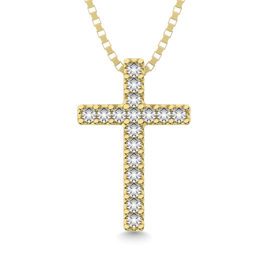 Classic Diamond Cross Pendant 1/10 Ct.Tw. 10K Yellow Gold