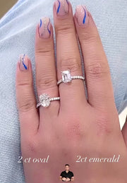 Modern 1.5 ct IGI Certified Oval Lab Diamond Side Diamond Engagement Ring