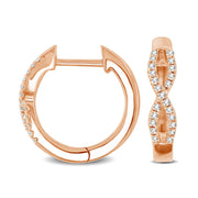 Rose Gold 1/6 Ctw Diamond 10K Infinity Hoop Earrings