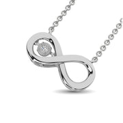 Figure Eight Sterling Silver 0.03ctw Diamond Necklace