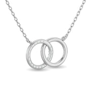 10K White Gold 0.17ctw Diamond Circle Of Life together Necklace