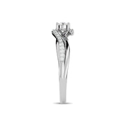 Delicate Swirly 10K White  Gold 0.20ctw Diamond Promise Ring