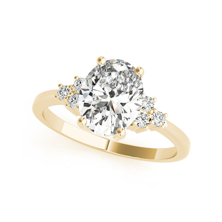 Modern Inspired Trinity Oval Diamond Engagement Ring (0.62 CTW)