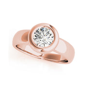 Bezel Set Solitaire Round Brilliant Cut Diamond Engagement Ring (0.5 CTW)