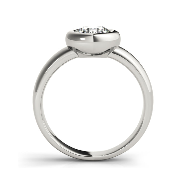 Bezel Set Solitaire Round Brilliant Cut Diamond Engagement Ring (0.5 CTW)