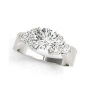 Sparkling Trinity Round Brilliant Cut Diamond Engagment Ring(  1.1 CTW)