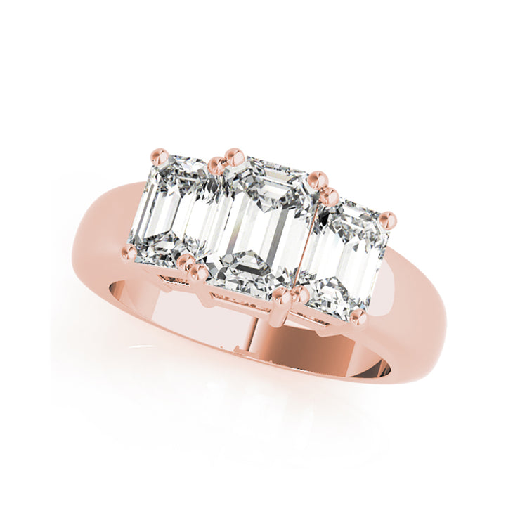 Emerald Trinity Diamond Engagement Ring(  1.5 CTW)