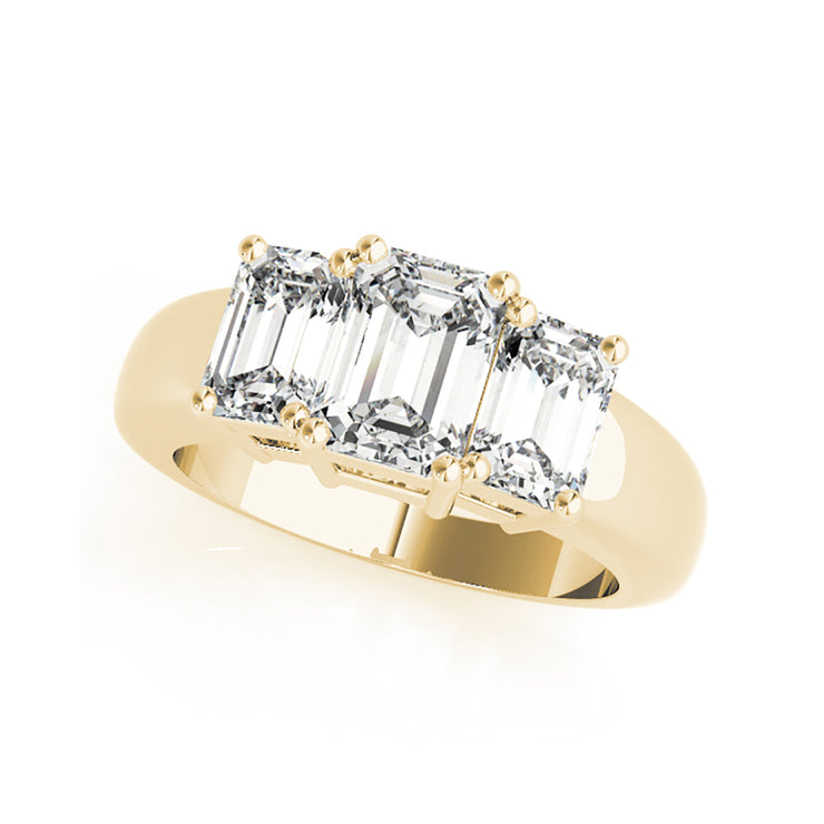 Emerald Trinity Diamond Engagement Ring(  1.5 CTW)
