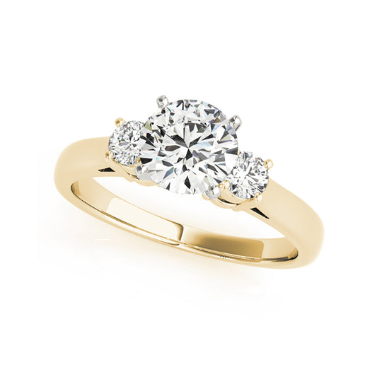 Trinity Round Brilliant Cut Solitaire Diamond Engagement Ring( 0.74 CTW)