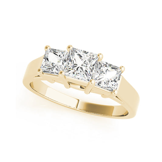 Trinity Princess Cut Diamond engagement Ring( 1.28 CTW)