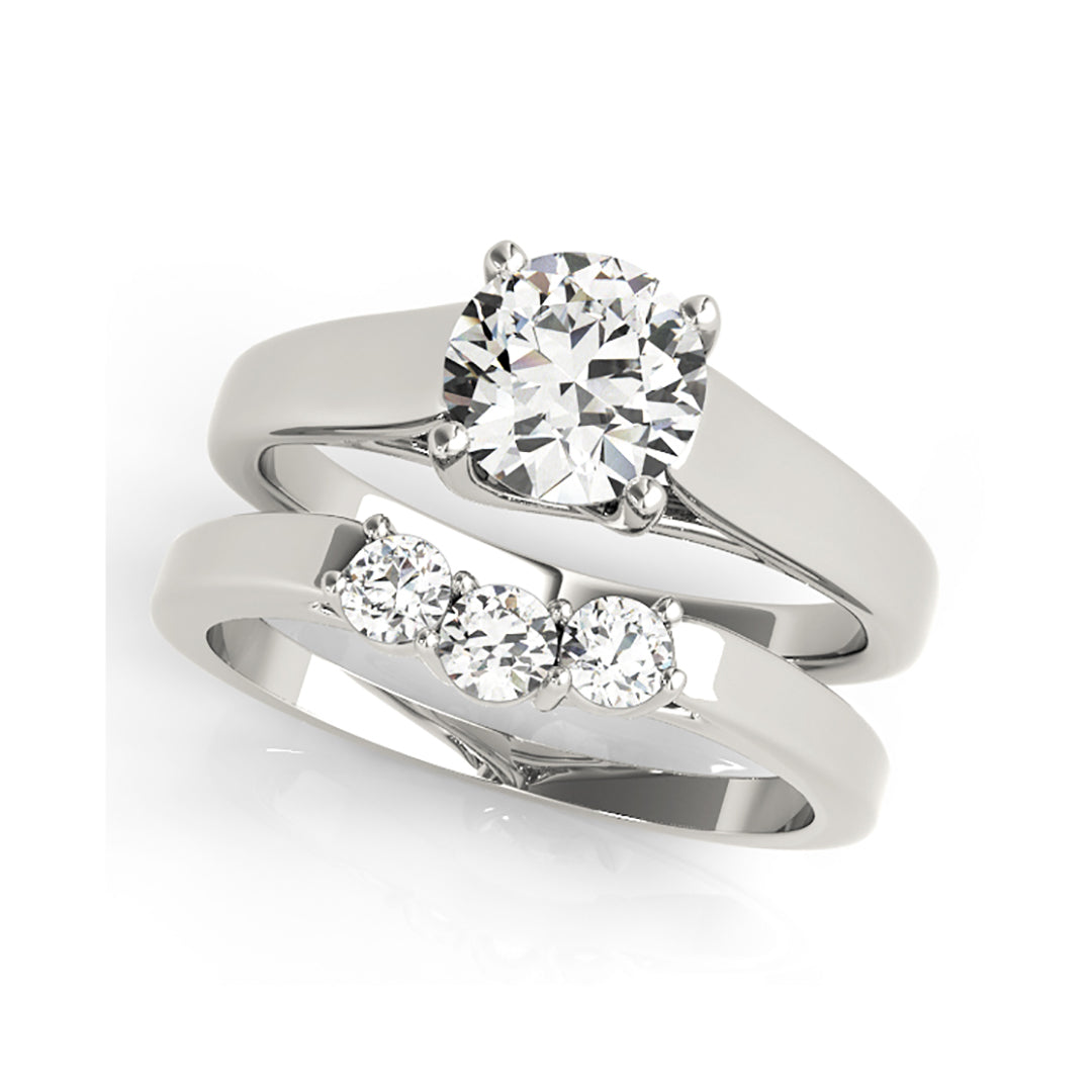 0.50ct Trellis Design Round Brilliant Cut Diamond Engagement Ring( 0.5 CTW)