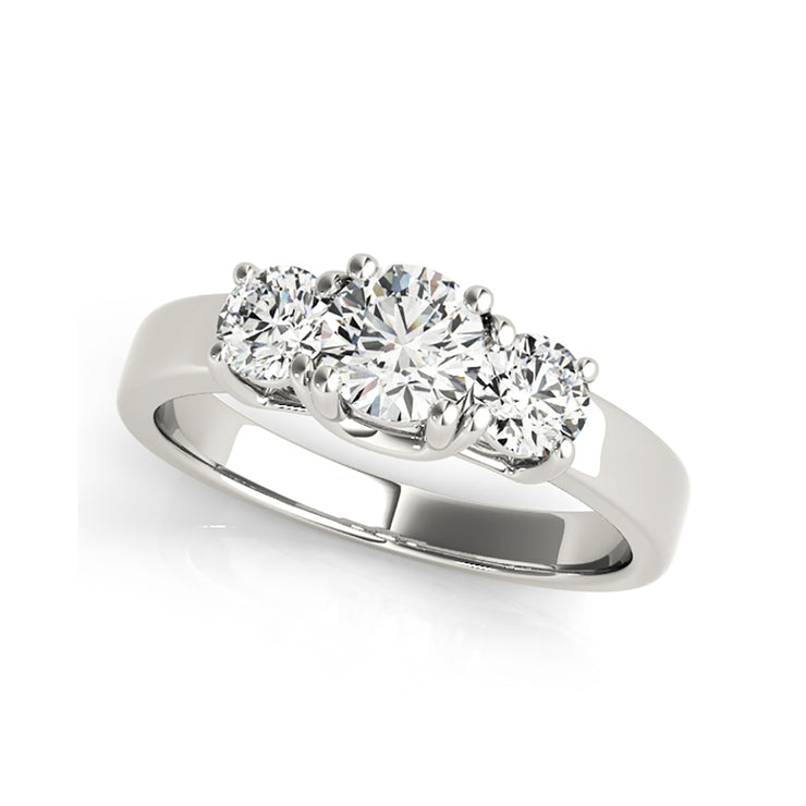 Plain Trinity Diamond Engagement Ring(  0.74 CTW)
