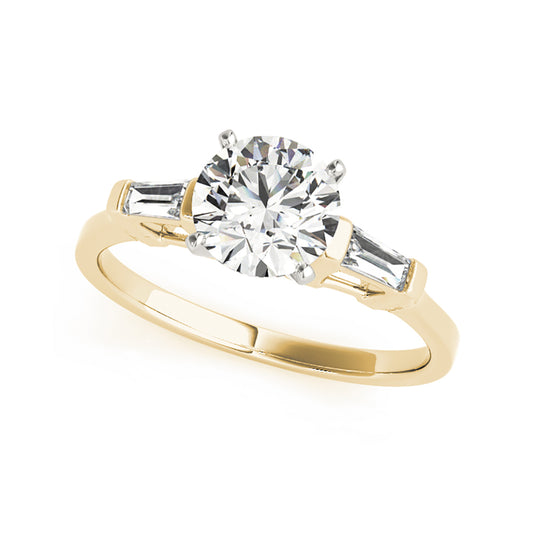 Round Brilliant Cut Past, Present, And Future Diamond Engagement Ring( 0.7 CTW)