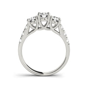 Trinity Round Brilliant Cut With Side Diamond Engagement Ring(  0.94 CTW)