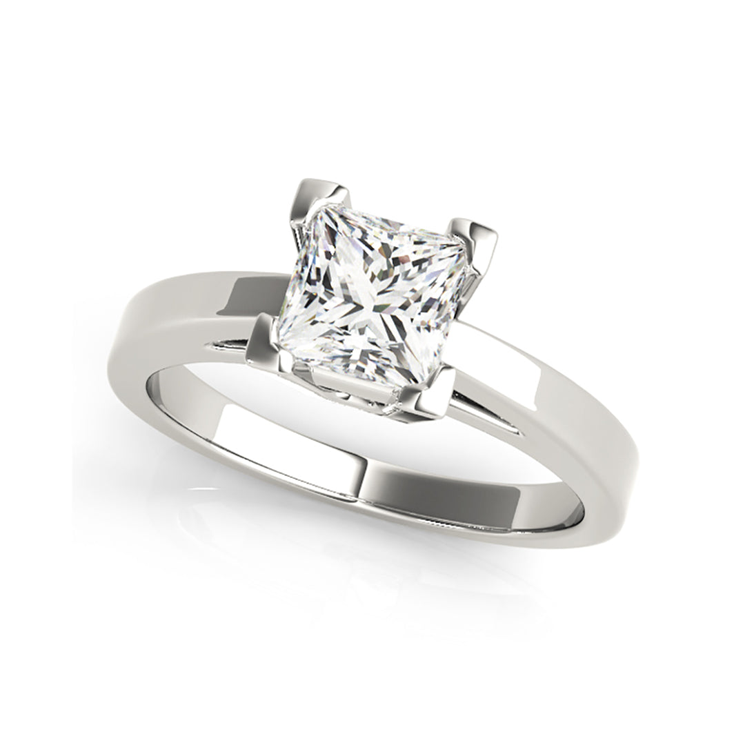 Plain Gold Princess Cut Diamond Engagement Ring( 0.5 CTW)
