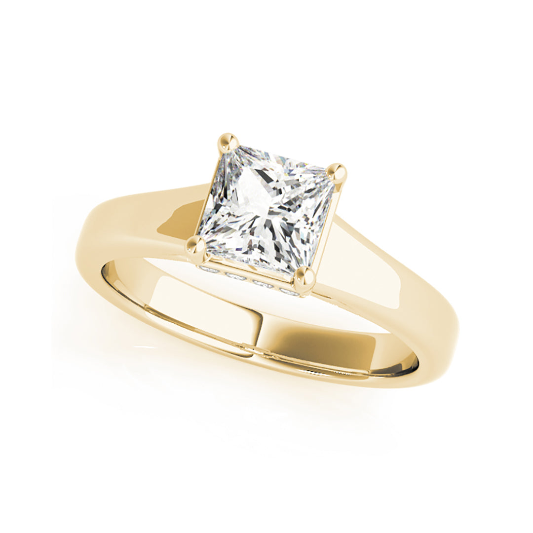 Fancy Shape Solitaire Princess Cut Diamond Engagement Ring( 0.55 CTW)