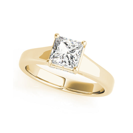Fancy Shape Solitaire Princess Cut Diamond Engagement Ring( 0.55 CTW)