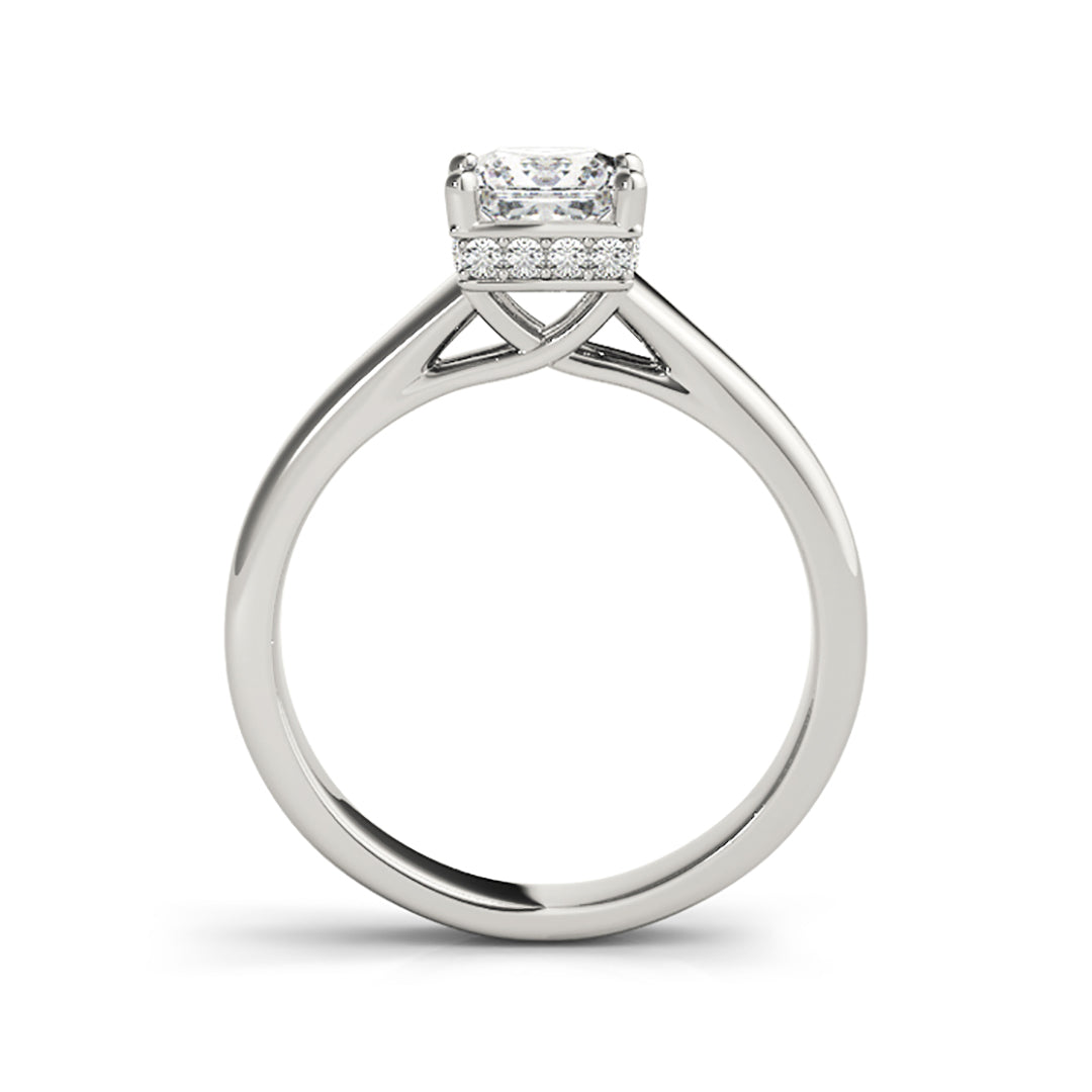 Fancy Shape Solitaire Princess Cut Diamond Engagement Ring( 0.55 CTW)