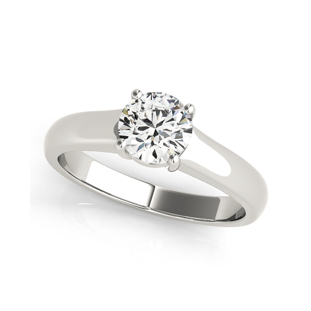 Round Brilliant Cut Plain set Diamond Engagement Ring( 0.5 CTW)