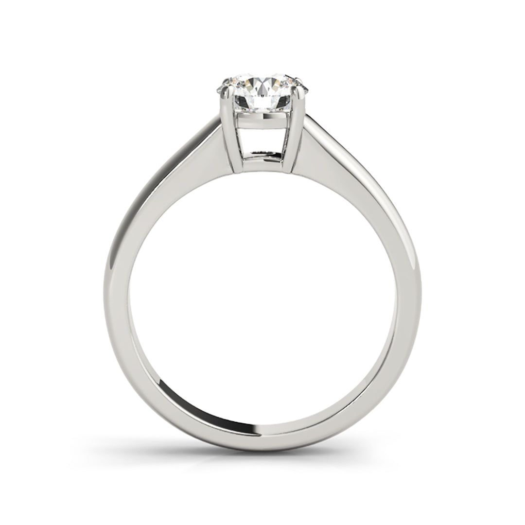 Round Brilliant Cut Plain set Diamond Engagement Ring( 0.5 CTW)
