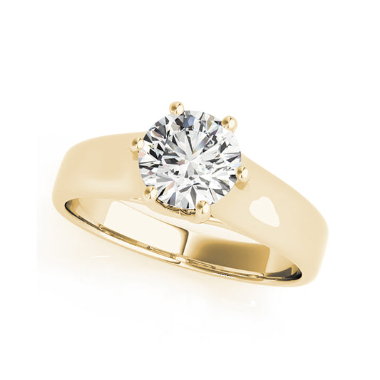 Round Brilliant Cut Solitaire Six Prongs Diamond Engagement Ring( 0.5 CTW)