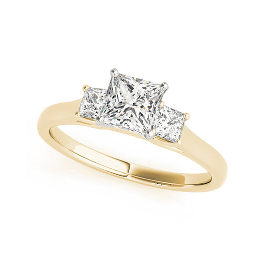 Three Stone Princess Cut Diamond Engagement Ring( 1 CTW)
