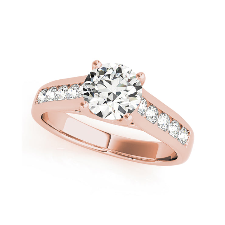 Round Brilliant Cut Trellis Crown Diamond Engagement Ring(  0.8 CTW)